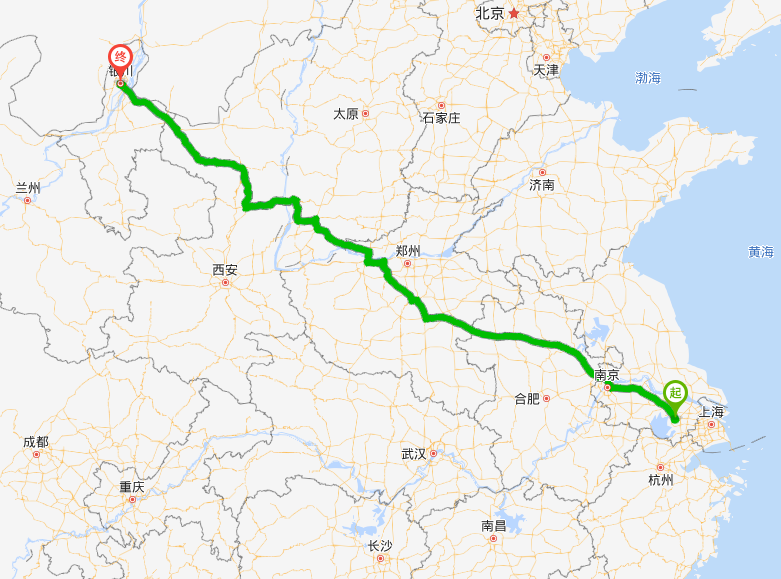 張家港到銀川物流專(zhuān)線(xiàn)行駛路線(xiàn)